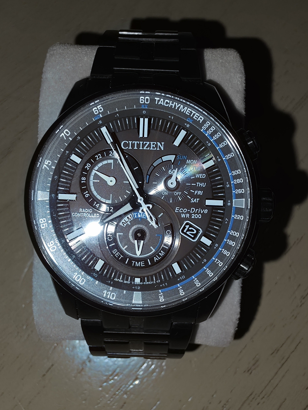 Citizen Eco-Drive Men's PCAT Gray Stainless Steel Bracelet Watch 43mm
